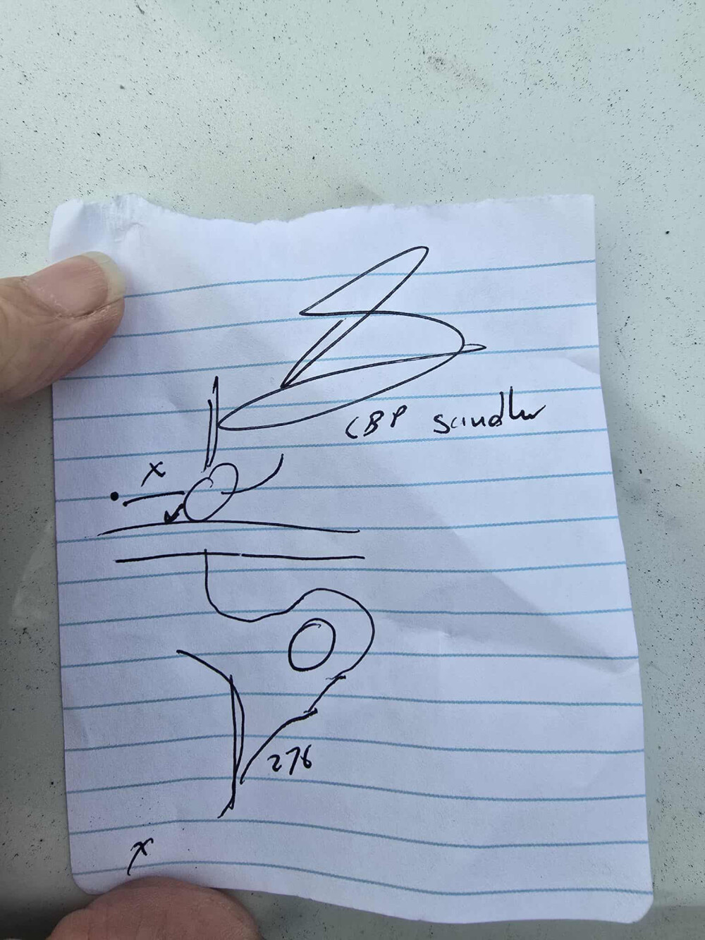 This it the map the Border Agent made for us. His signature is in the upper right. Sadly, I can't read it.