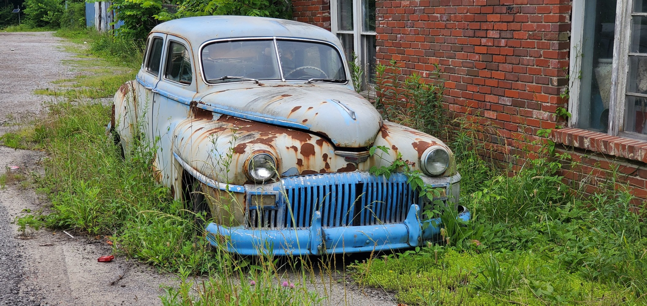 I just thought this was a neat old car, but it is a De Soto! I learned that from Jim.