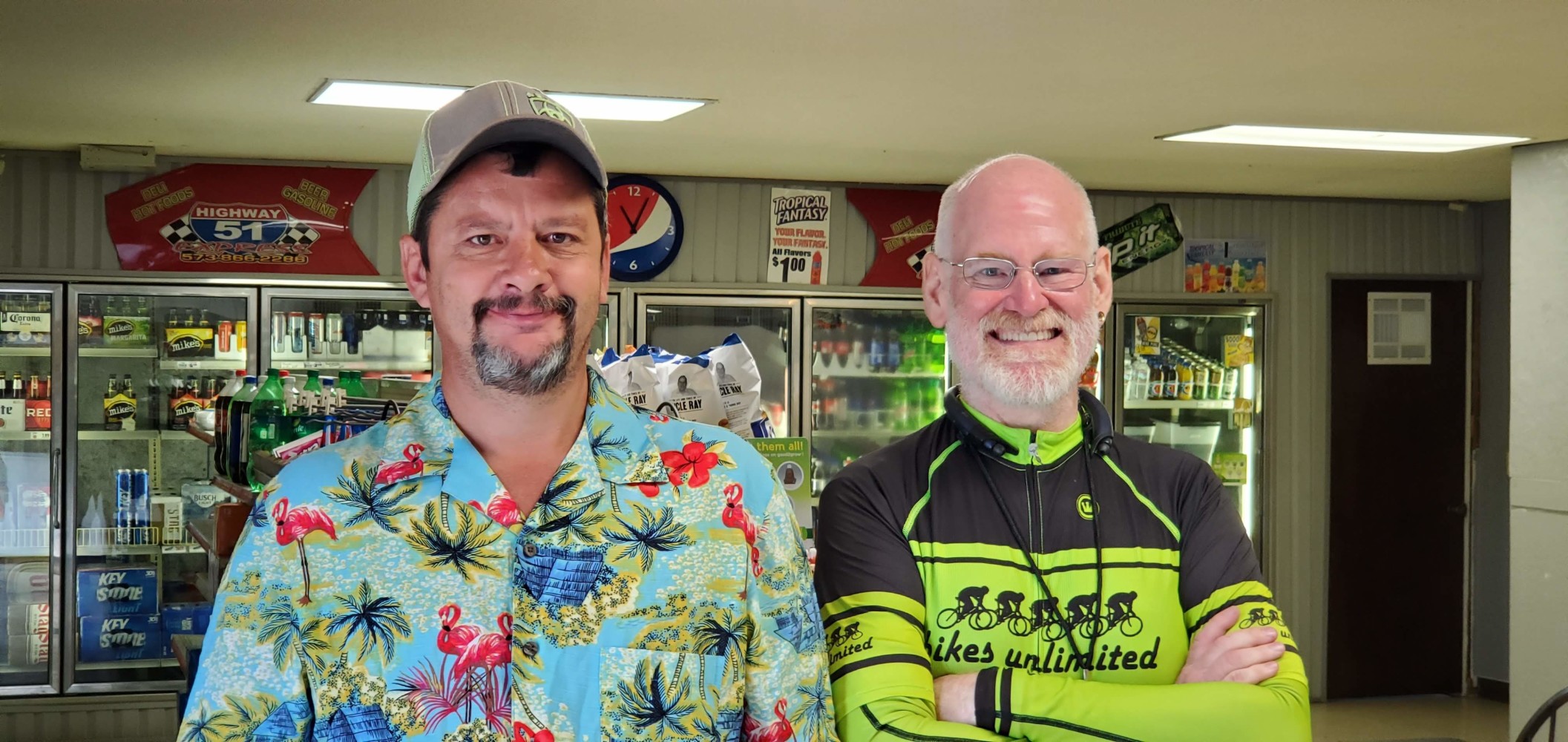 Terry and me. Terry's teenage son refused to get in the photo.
