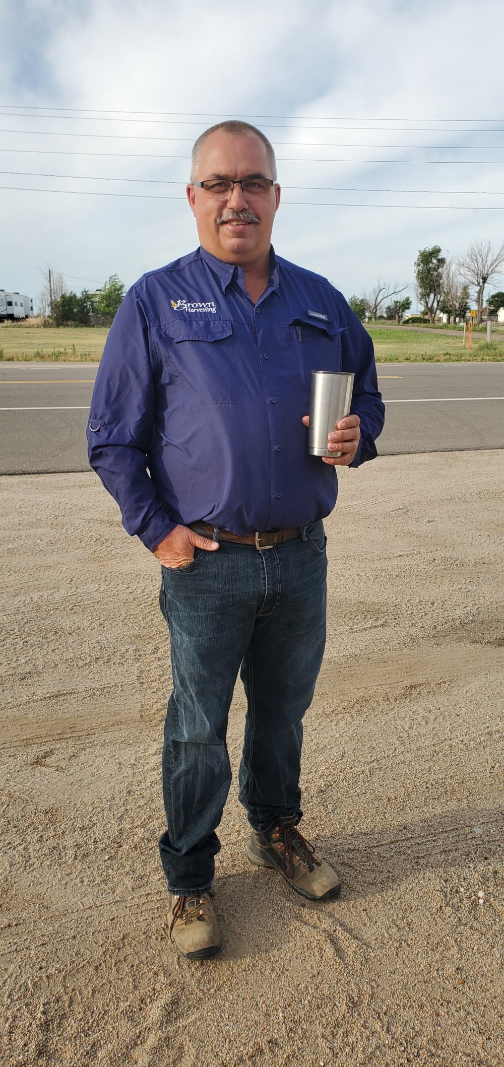 Scott Brown, of Brown Harvesting, Devil's Lake, North Dakota. He's been working as a harvester since 1985, and owns his own custom harvester.
