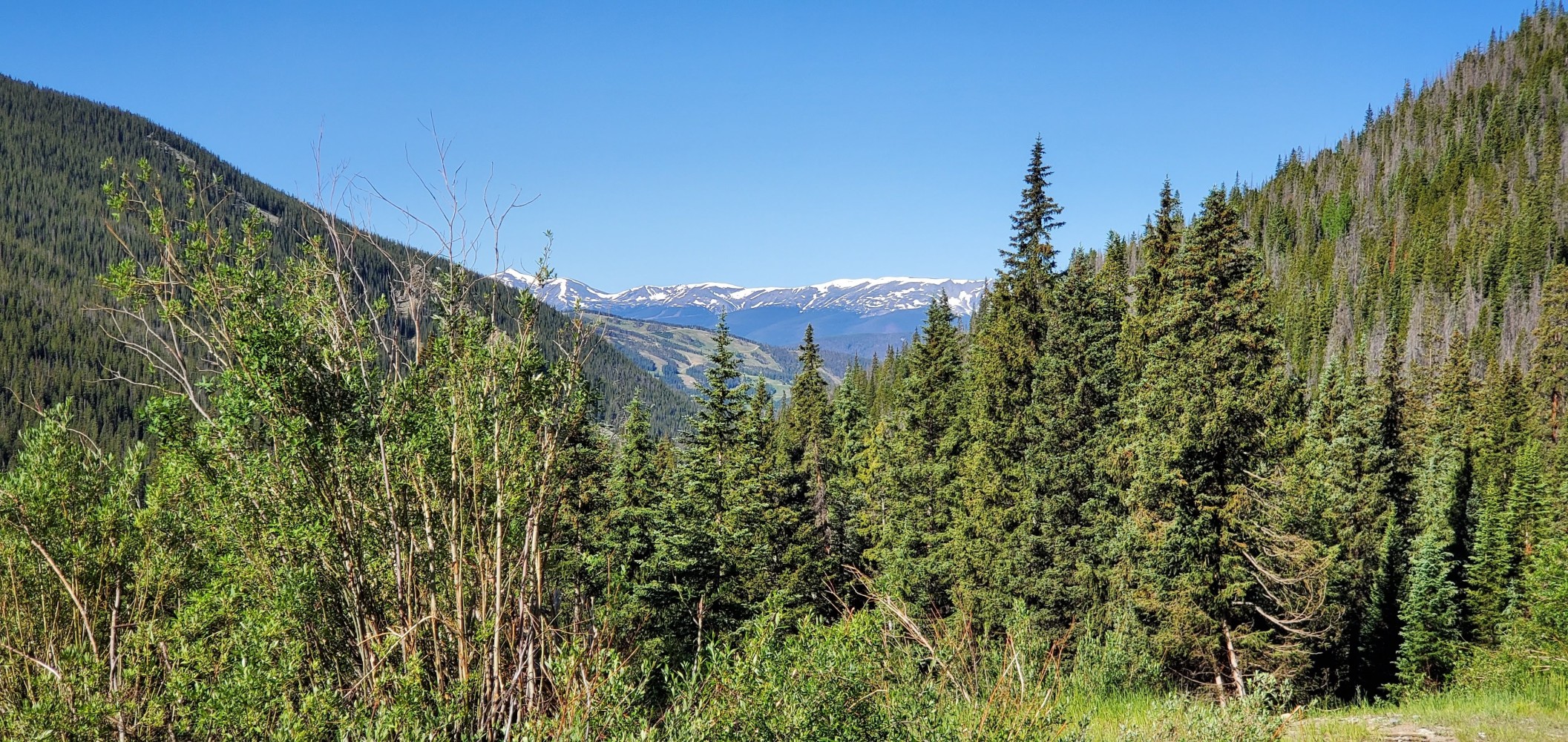 Looking down on Keystone ski area