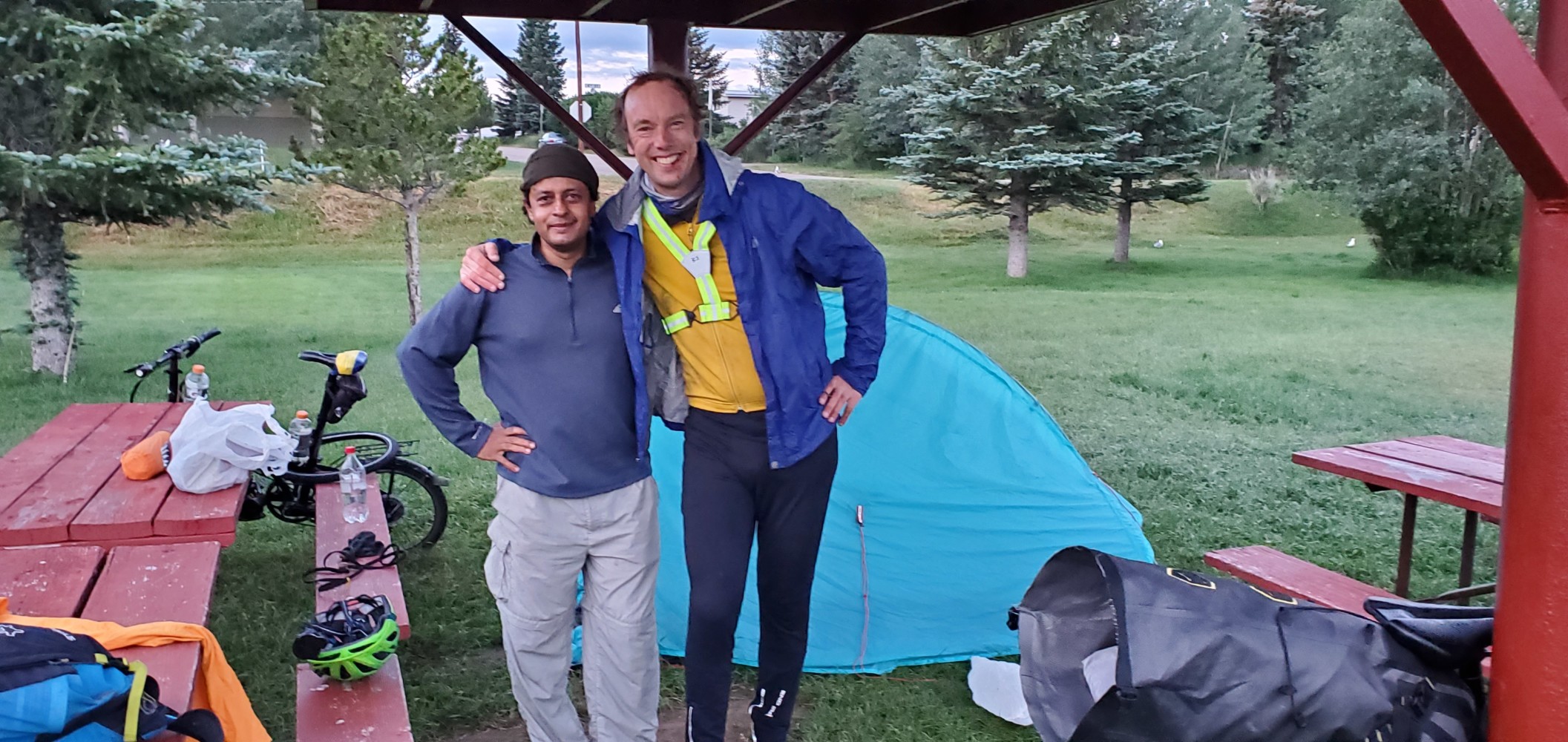 Anthony and Satish. Anthony is doing the full TransAm eastward, and Satish is doing a short segment. Anthony is from Trinidad and Tobago, and Satish is from India, and his wife works at the UN.