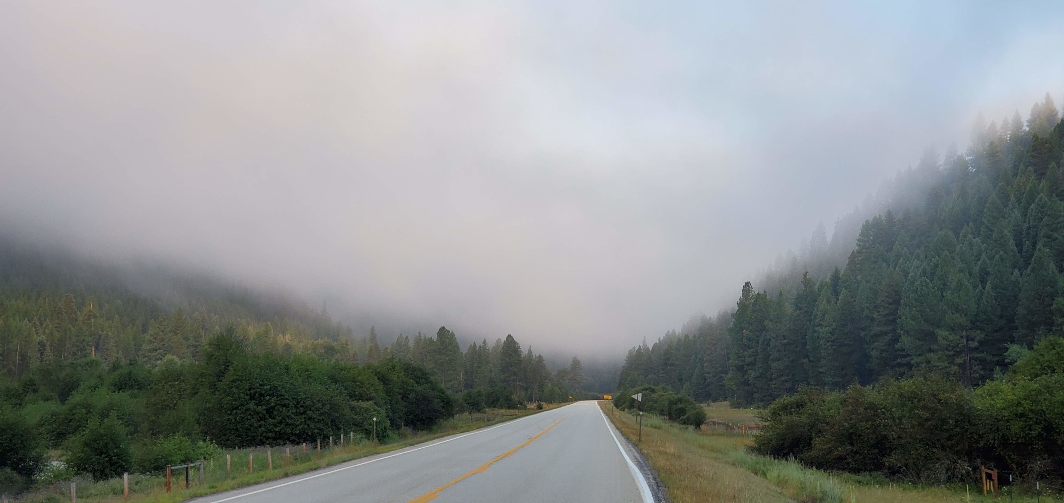 Into the clouds! Thankfully, they never quite engulfed me, because I was worried about trucks.