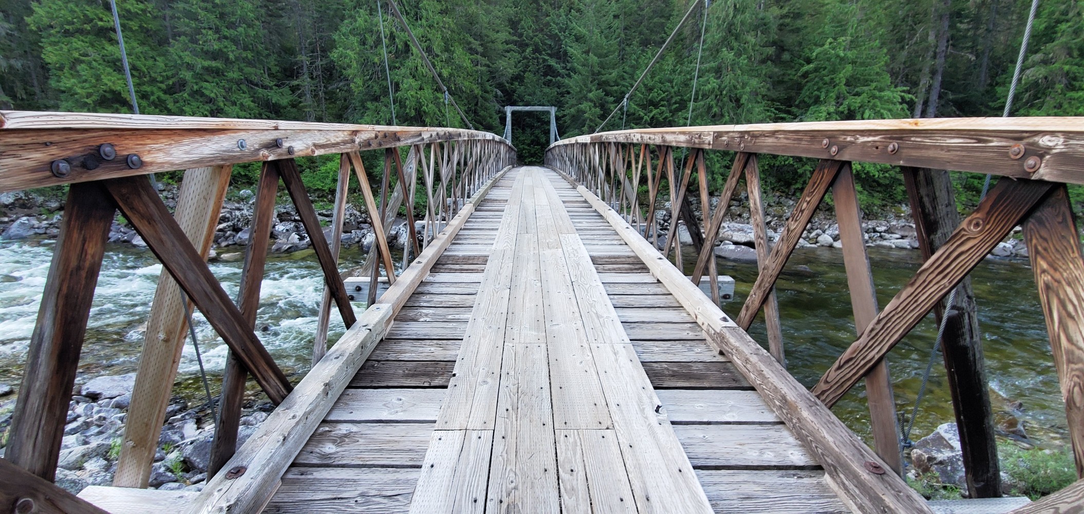 Another view of one of the suspension bridges. No bicycles allowed!