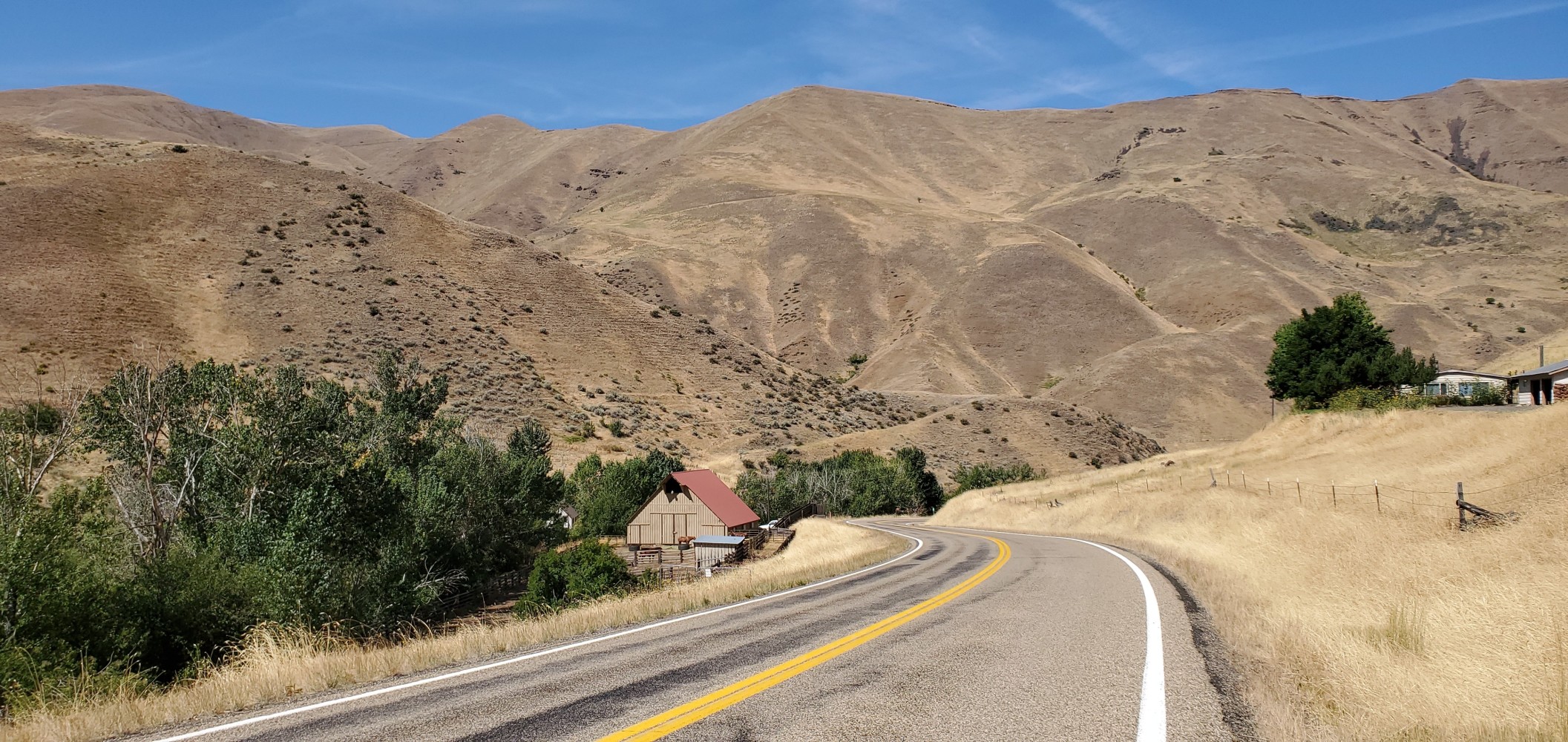 The massive, brown, mountains on the north side of Brownlee Pass.
