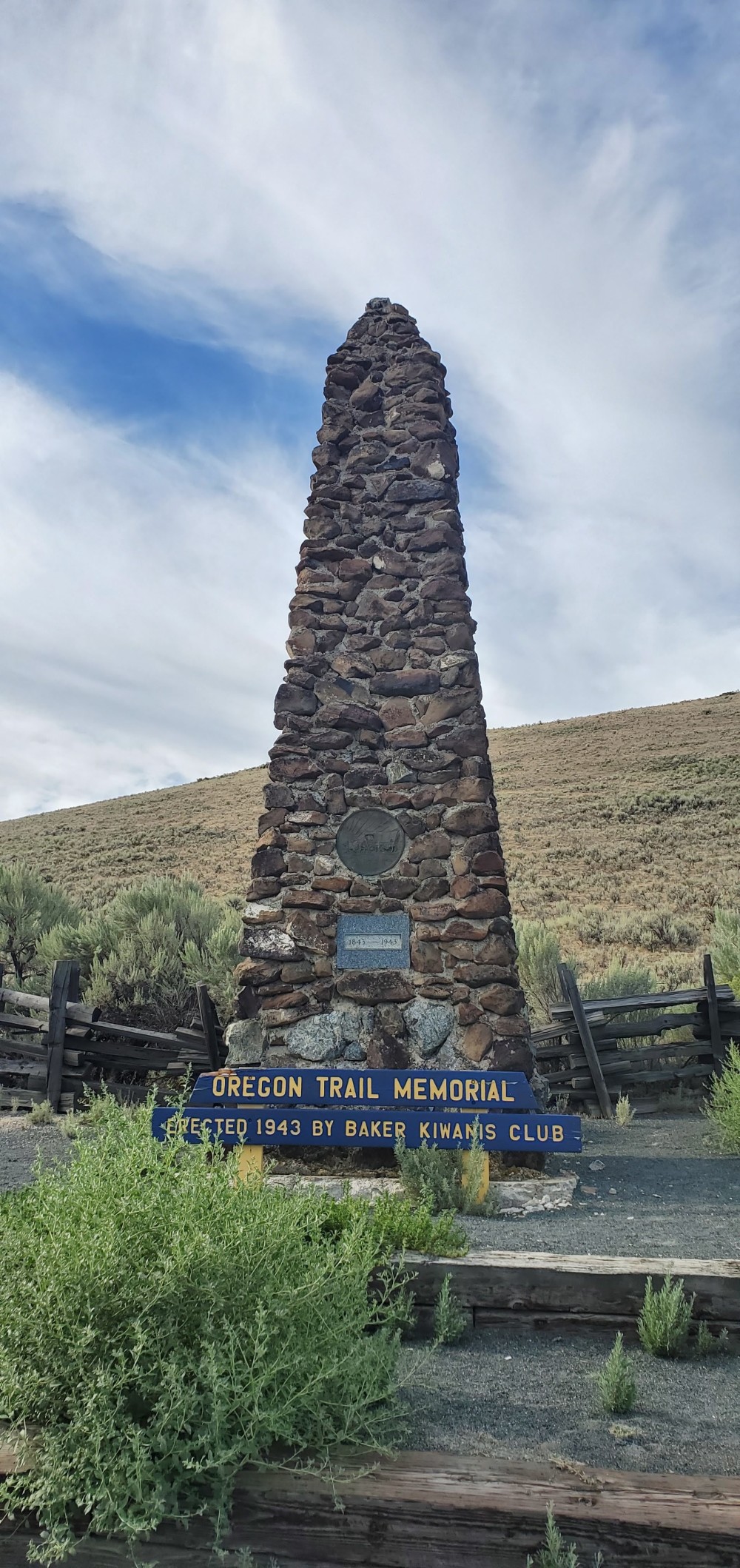 Monument to the Oregon Trail. I was tempted to uproot some of those impressively large weeds.