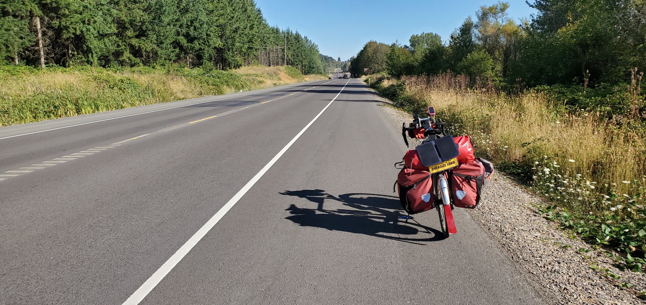 This is roughly what the shoulders were like on the busy highways today. Luxury.