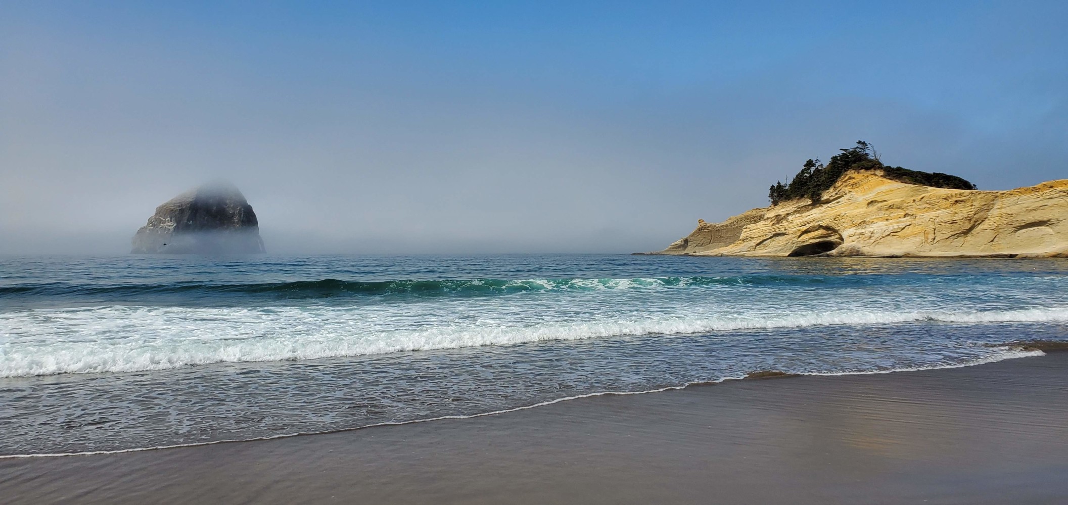 The cape and Haystack Rock.