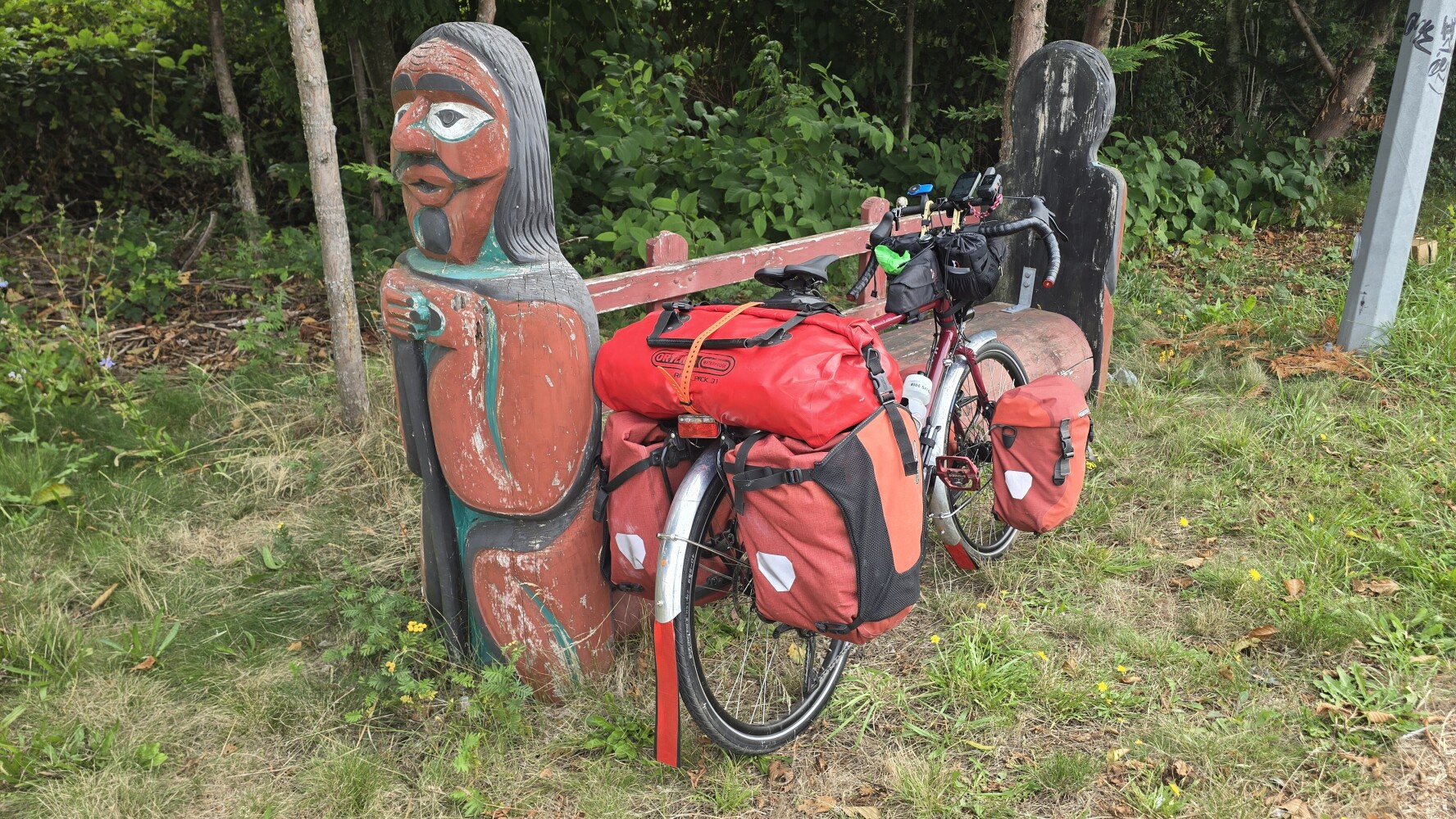 Bus bench in the Lummi Nation.