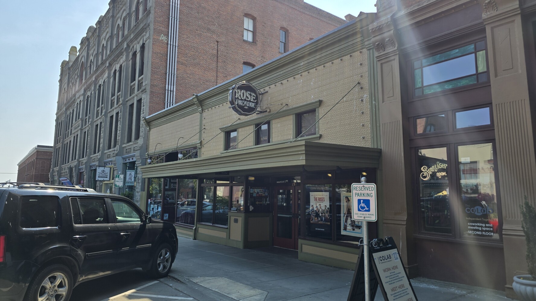 The Rose Theater. This is my favorite movie theater anywhere. One of the seats has a plaque with "The Ivory Family" on it, because we helped them fund the purchase of a digital projector - many years ago.