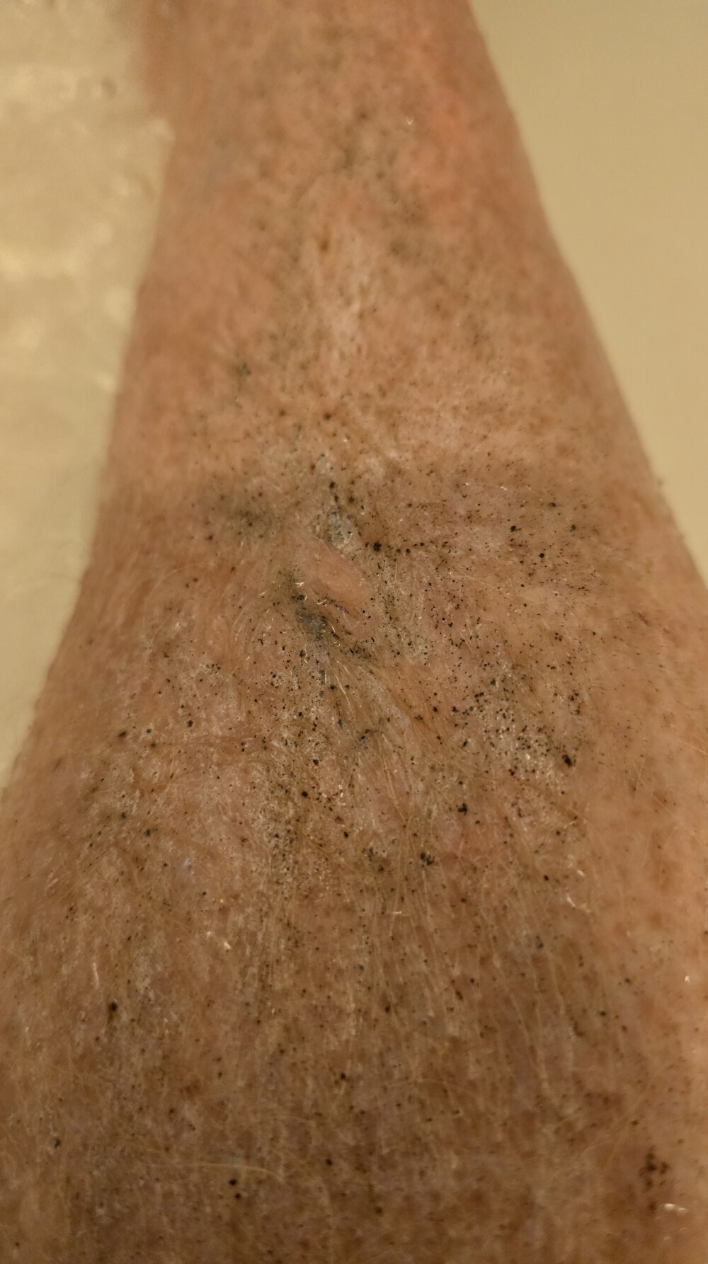 I probably didn't need sunscreen today, but it gave something for the dirt to stick to.