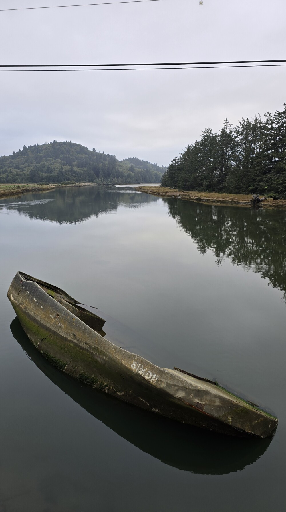 Ruined boat on the Nestucca River
