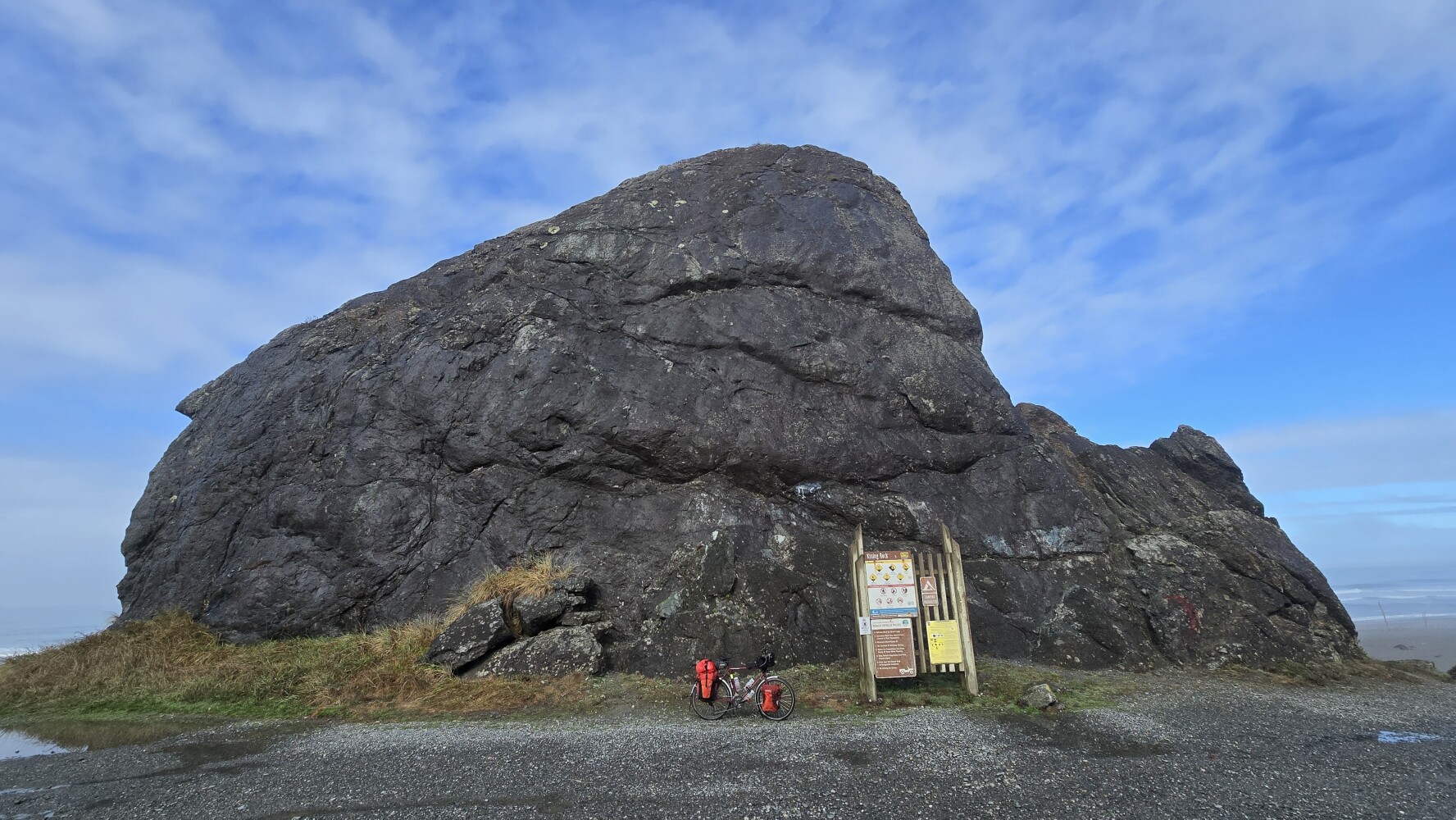 This is Kissing Rock, where people used to go to make out. I love my bicycle, but not that kind of love, so we didn't kiss.