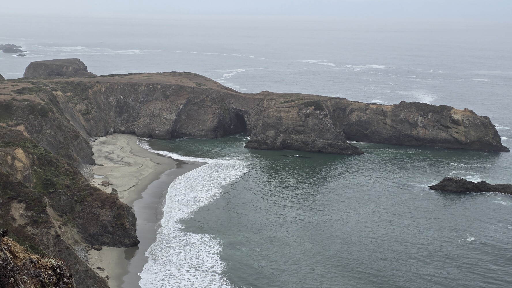 Outcropping with a cave near Cavanaugh Gulch