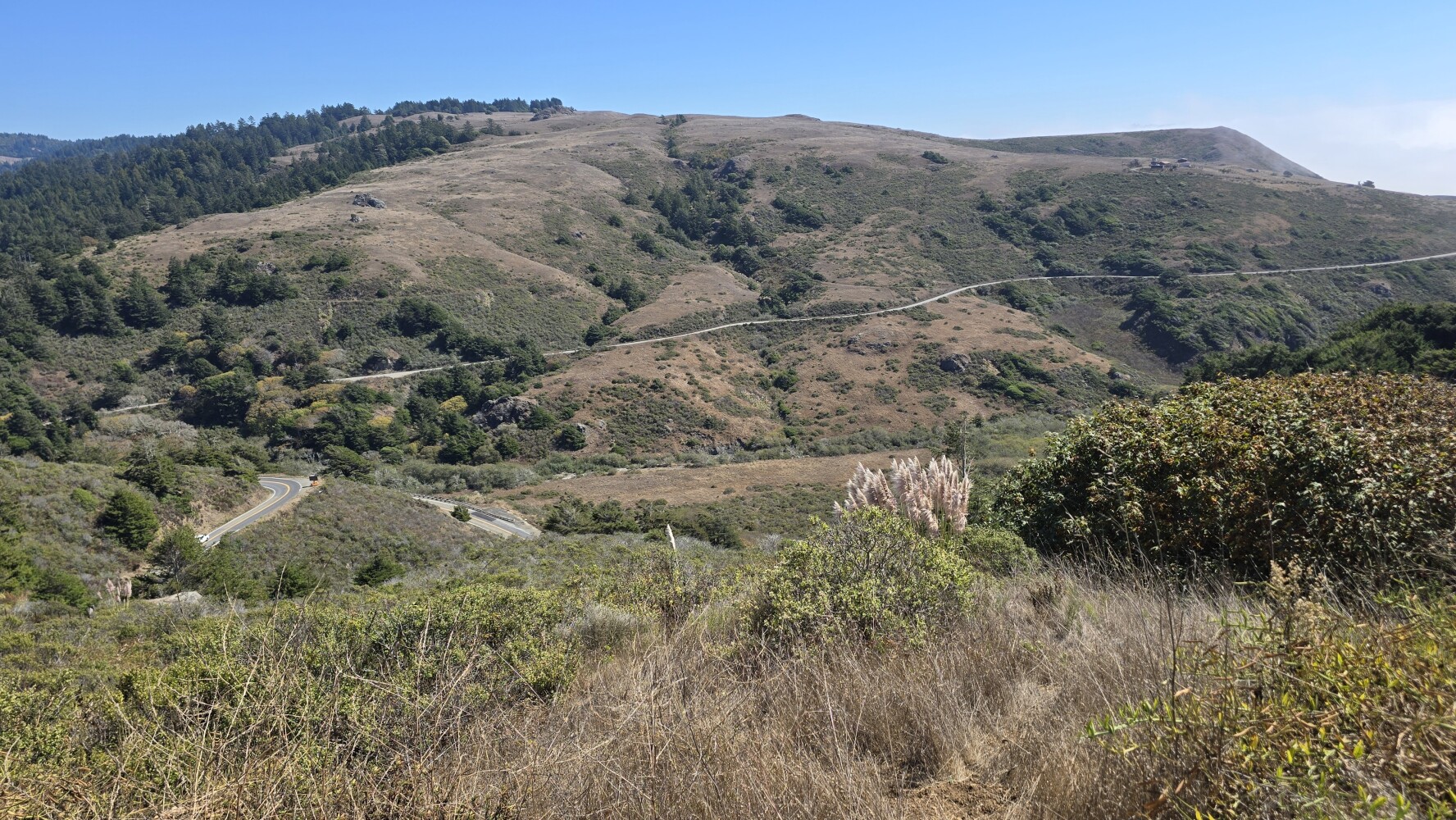 It is probably hard to see, but the road goes around this canyon