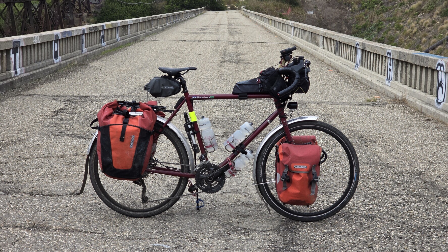 My trusty bike on the Arroyo Hondo Old Highway 101 bridge