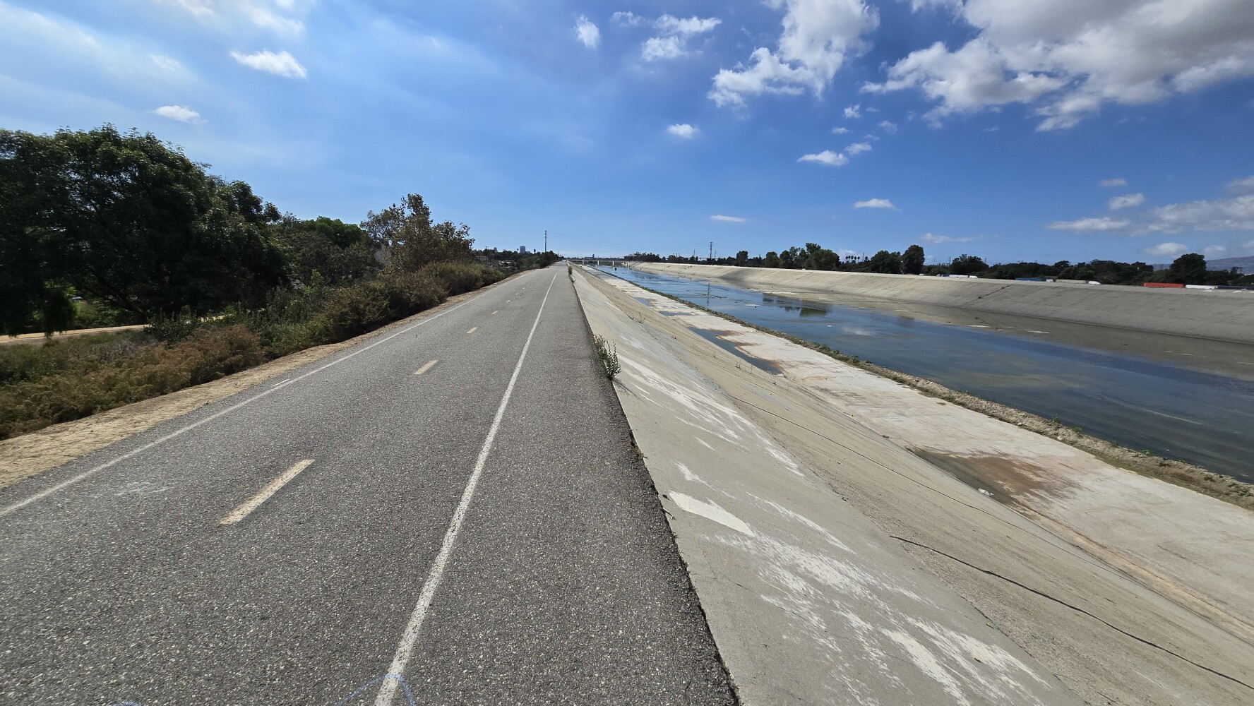 The Los Angeles River. Sadly, I witnessed no car chases! The water looked really gross.